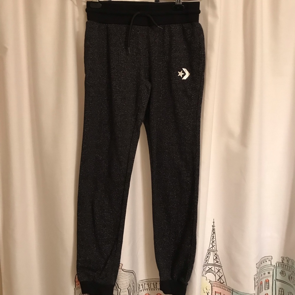 Converse Black w/ Silver Girl Size L 12-13y Jogger